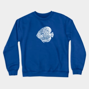 Discus Fish or Pompadour Fish - animal lovers detailed ink drawing Crewneck Sweatshirt